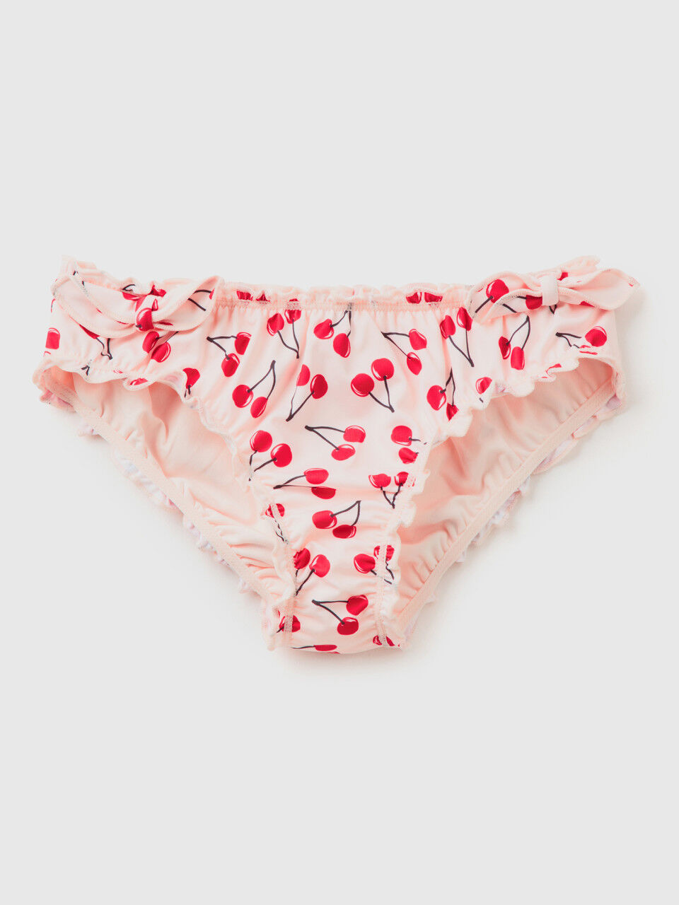 Braguita de bikini rosa claro con estampado de cerezas