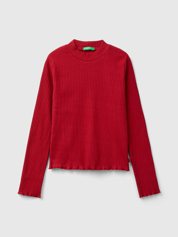 Camiseta slim fit de algodón elástico Niña
