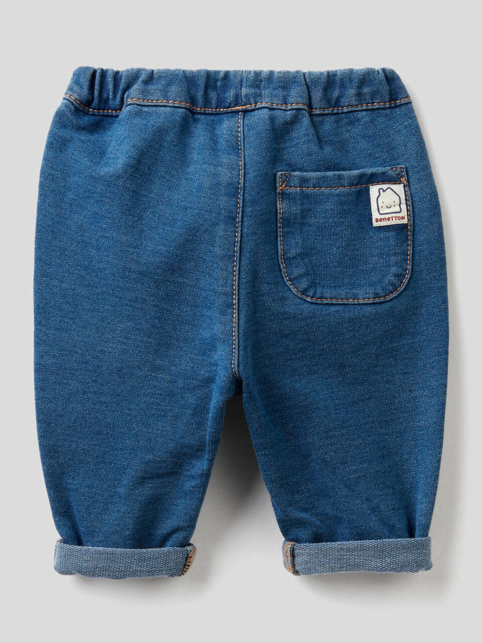 Pantalón de felpa elástica de efecto denim image number 2