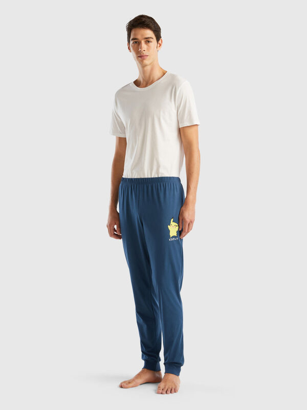 Pantalón de Pokémon de algodón de fibra larga Hombre