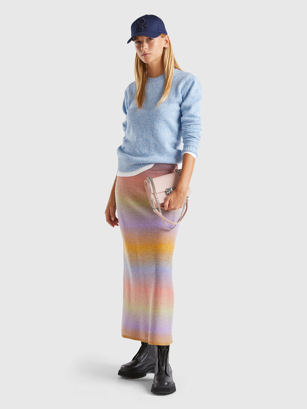 Falda de punto multicolor Mujer