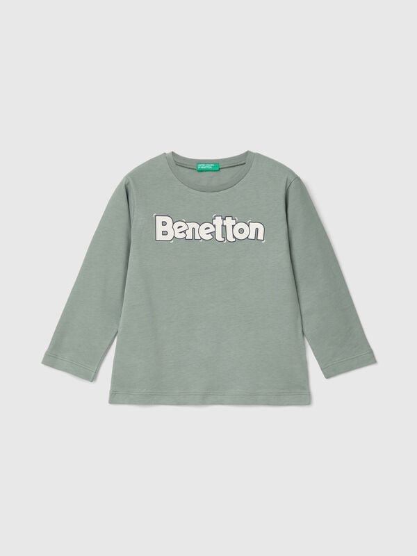 Camiseta de cuello redondo de cálido algodón orgánico Niño