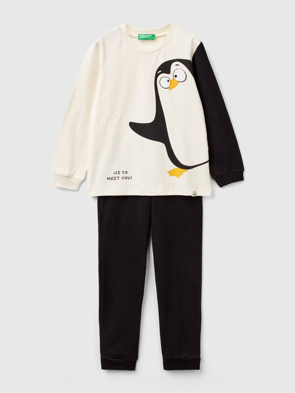 Pijama con estampado de pingüino Niño