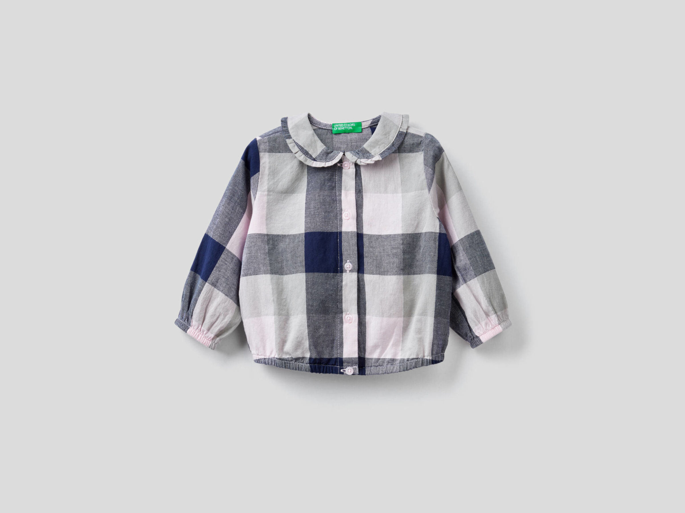 Camisa de cuadros en tela de algodón image number null