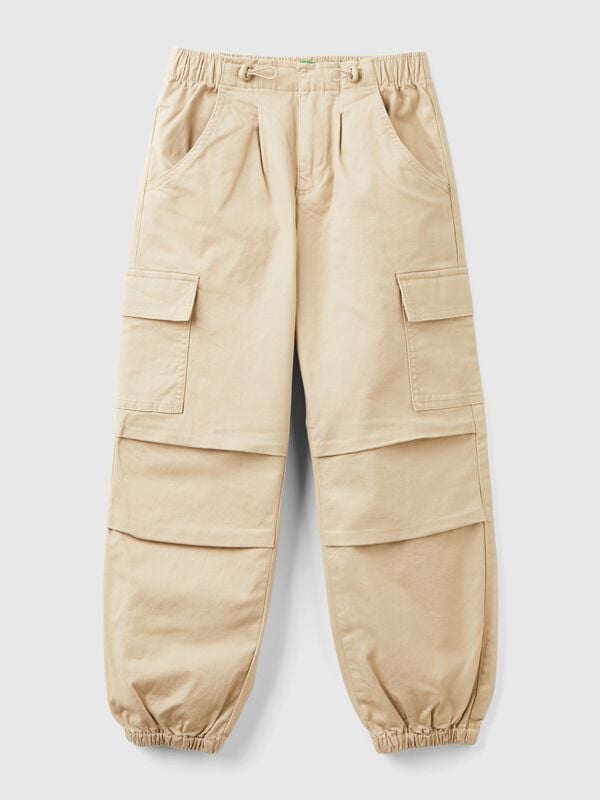 Pantalón cargo de algodón elástico Niña