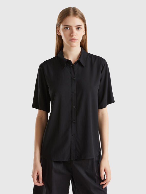 Camisa de manga francesa de viscosa Mujer