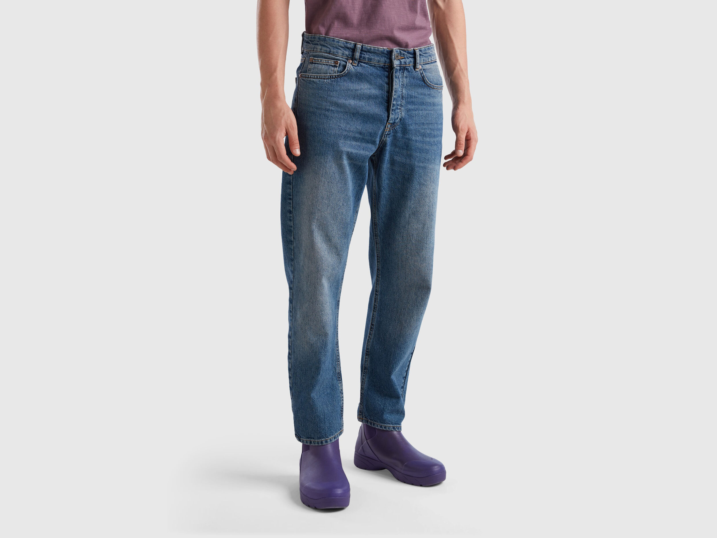 Vaqueros de corte zanahoria Azul Benetton