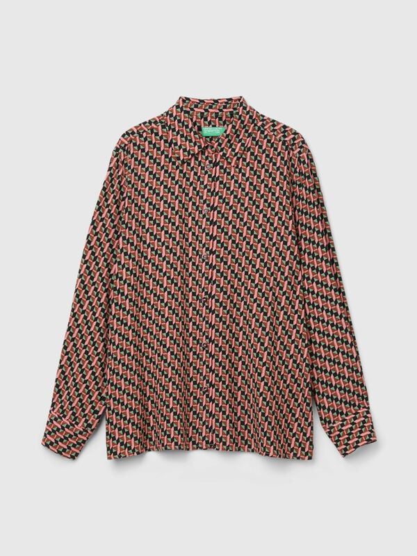 Camisa fluida estampada Camisa fluida estampada Mujer