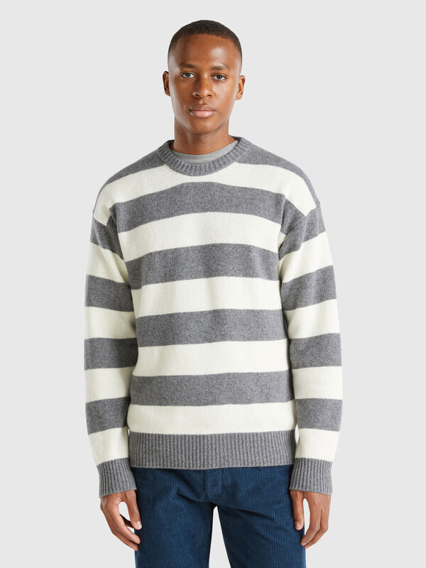 Jersey de rayas de lana mixta Hombre
