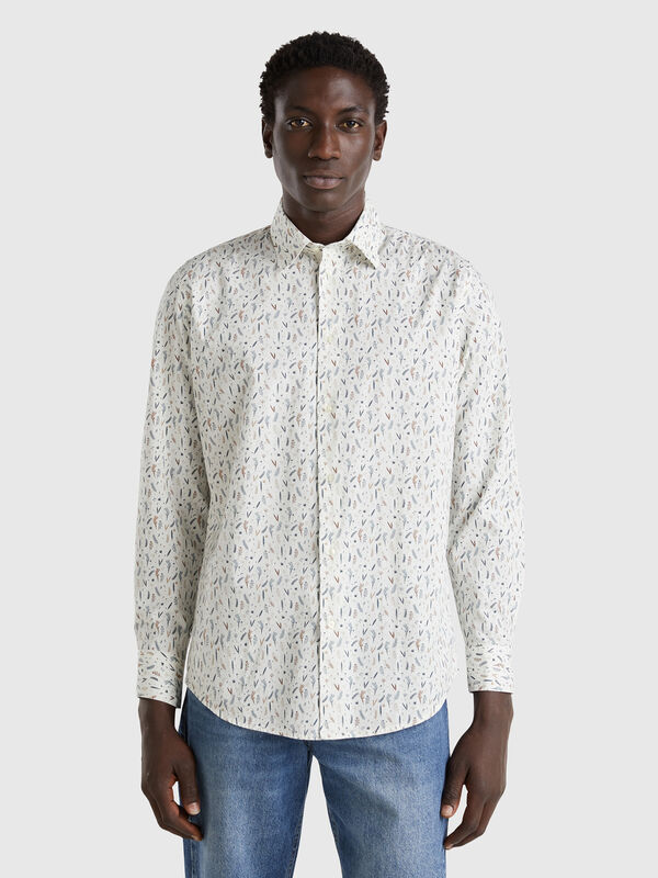 Camisa estampada de algodón orgánico Hombre