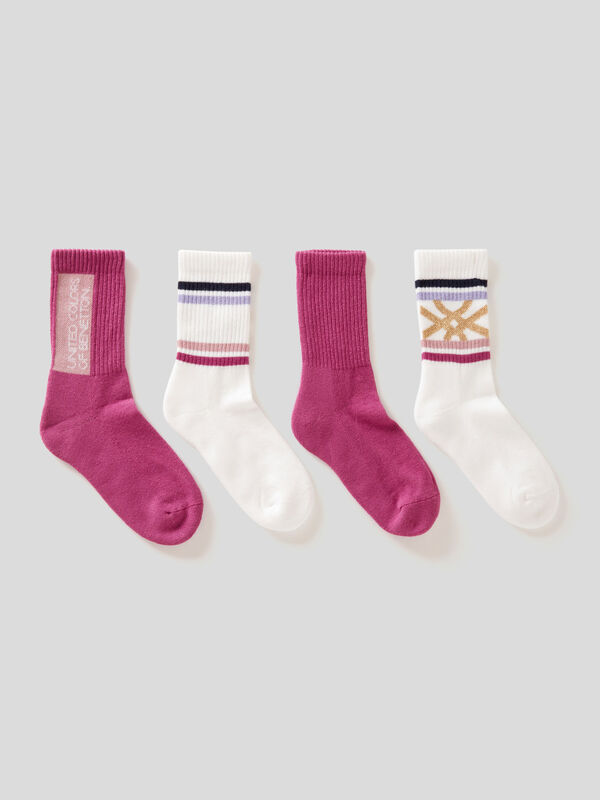 Dos pares de calcetines con logotipo Niño