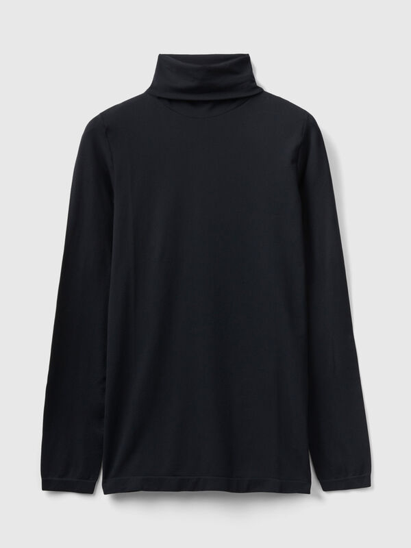 Jersey de cuello alto elástico Mujer