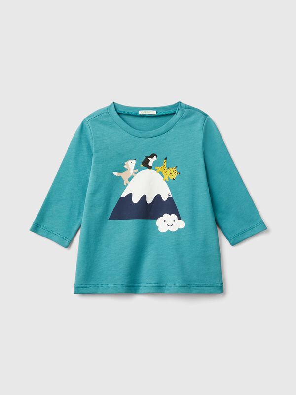 Camiseta con estampado en cálido algodón orgánico Recién nacidos