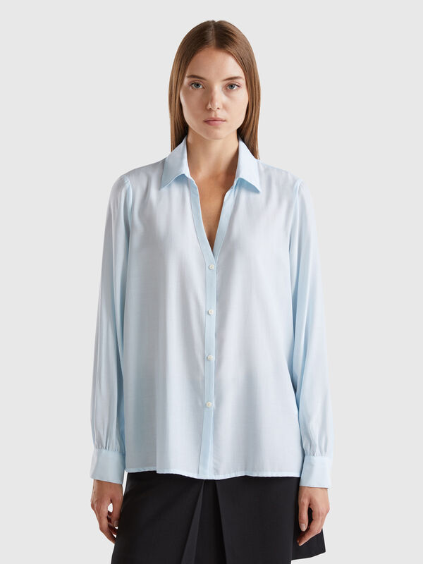 Camisa con escote de pico Mujer