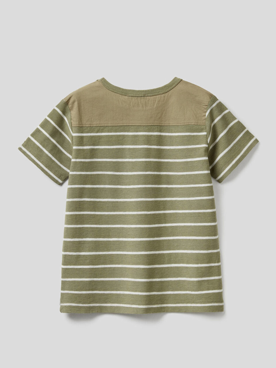 Camiseta de rayas en mezcla de algodón y lino image number null