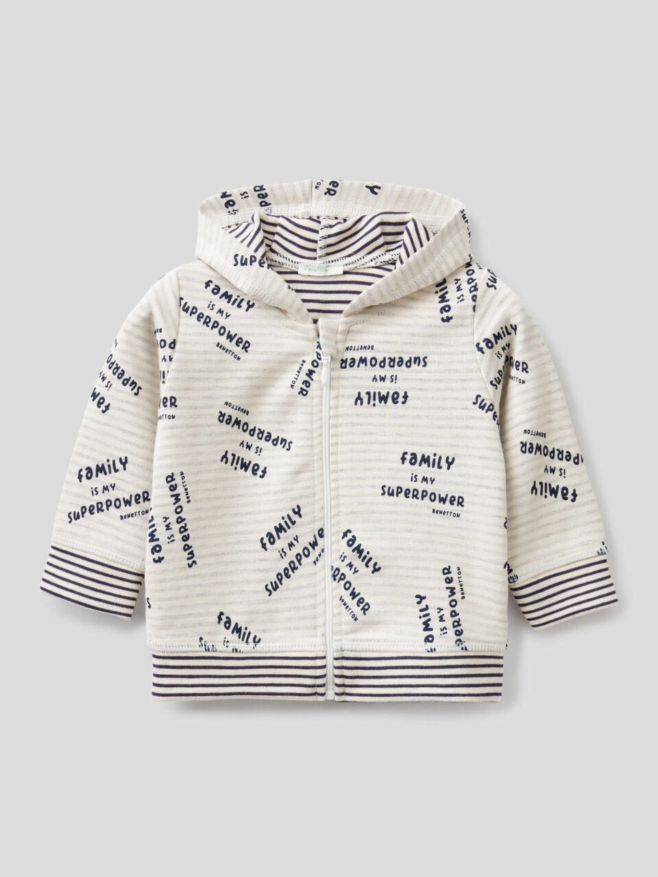 Sudadera de algodón orgánico elástico con capucha image number 1