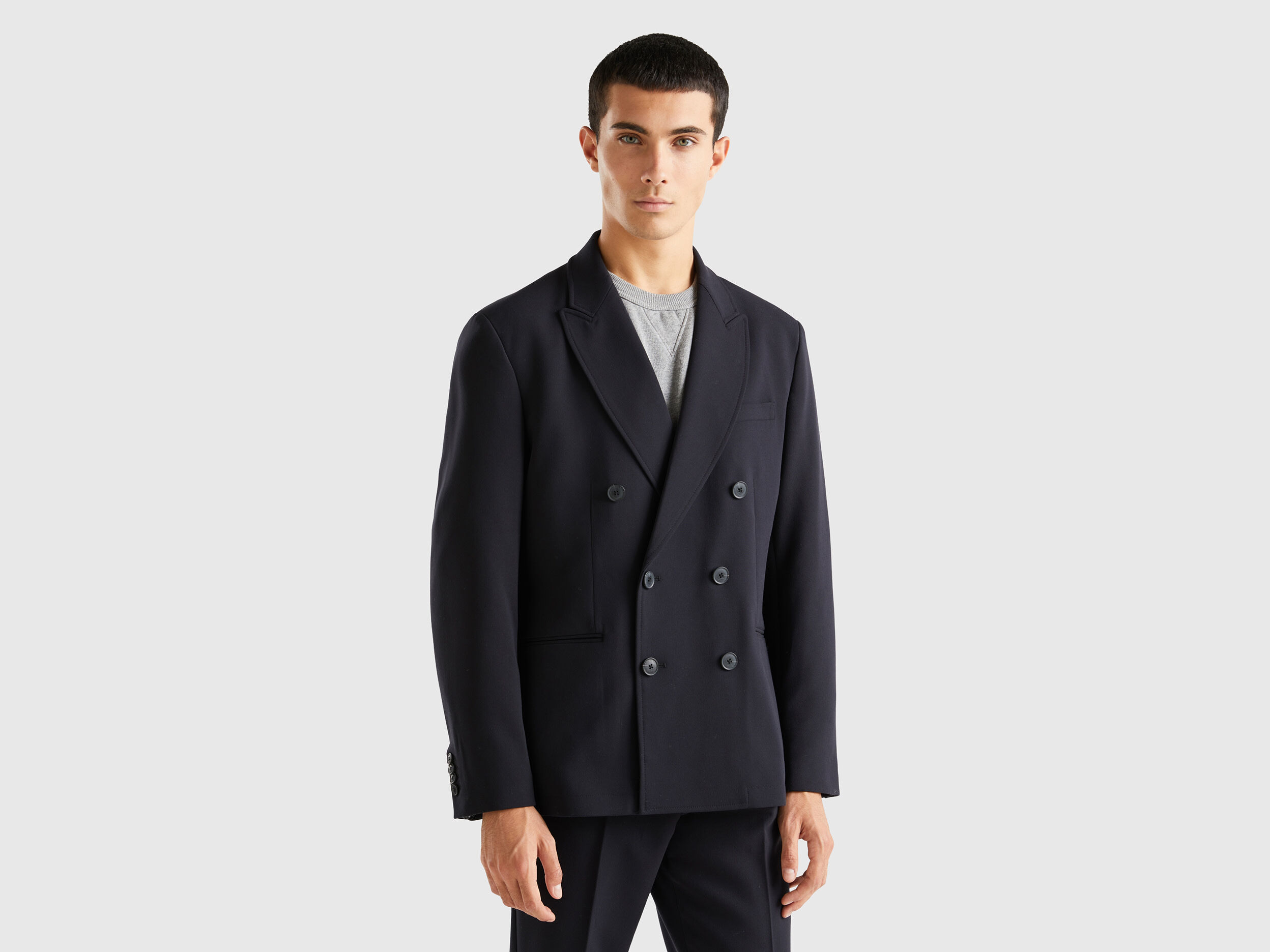 Chaqueta cruzada slim fit Negro Benetton