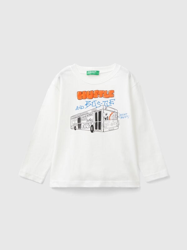Camiseta de algodón orgánico con estampado Niño