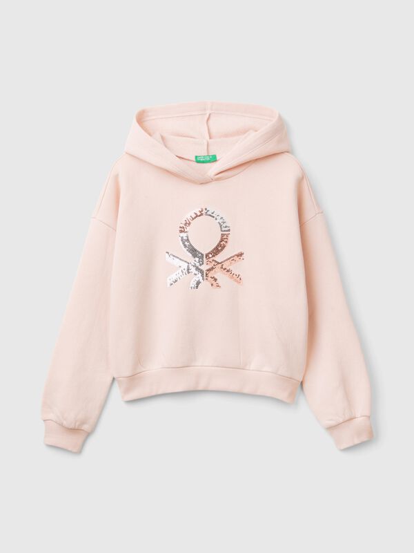 Sudadera con capucha y lentejuelas Niña