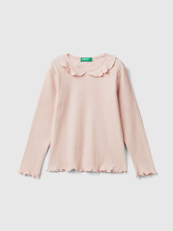Camiseta de manga larga con cuello Niña