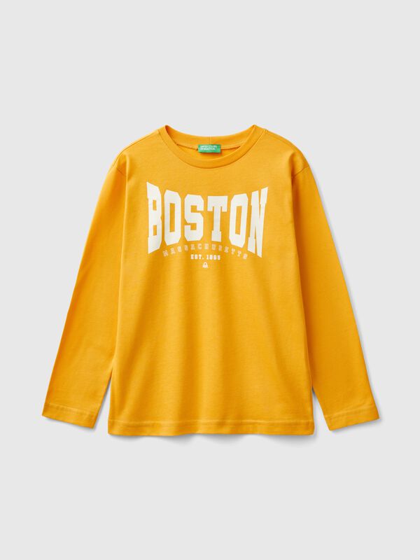 Camiseta de manga larga de estilo college Niño