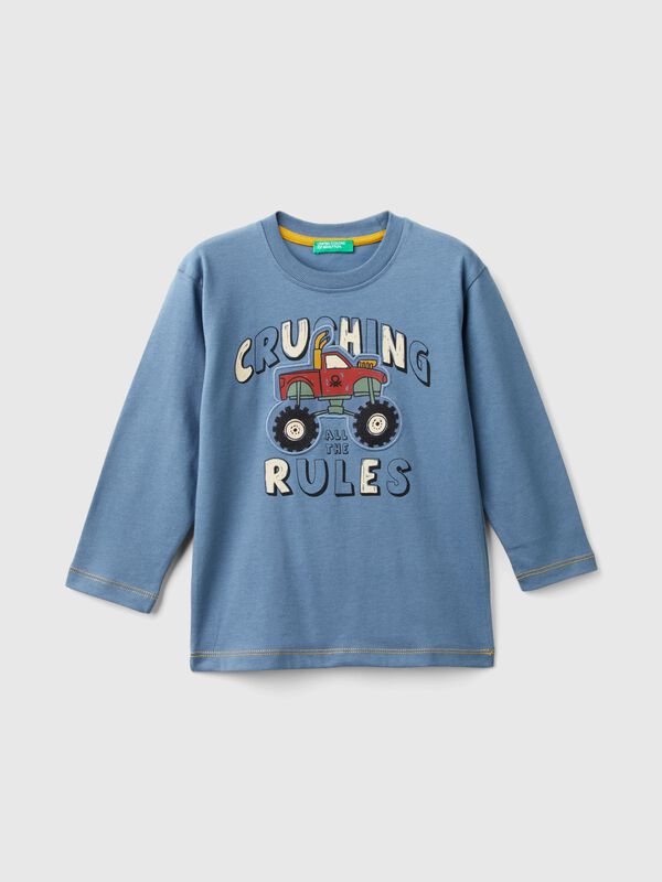 Camiseta con estampado y aplicación Niño