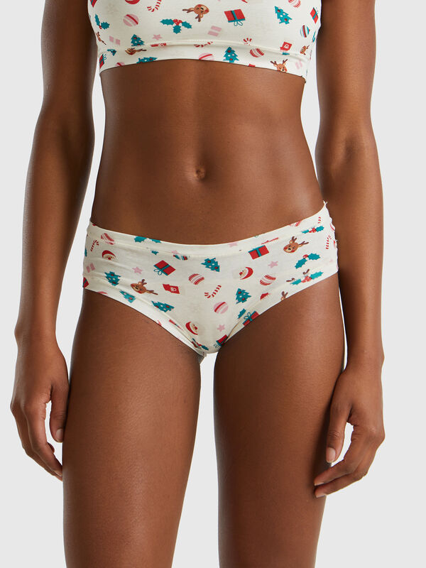 Slip con estampado navideño Mujer