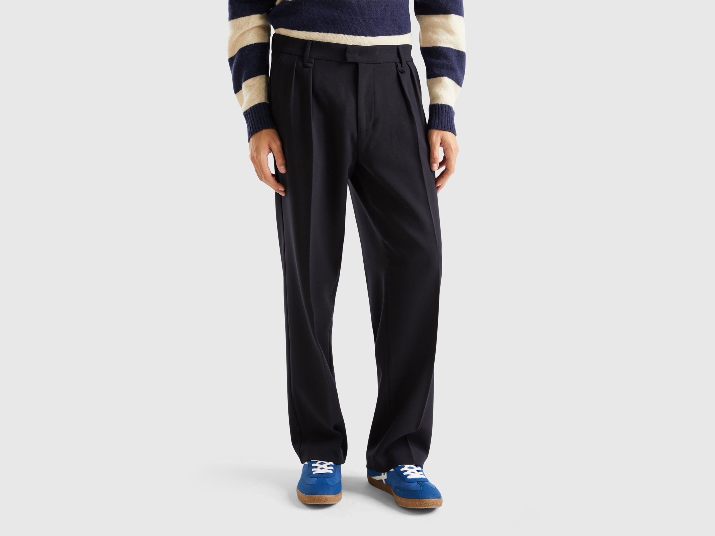 Pantalon fluido amplio Negro Benetton