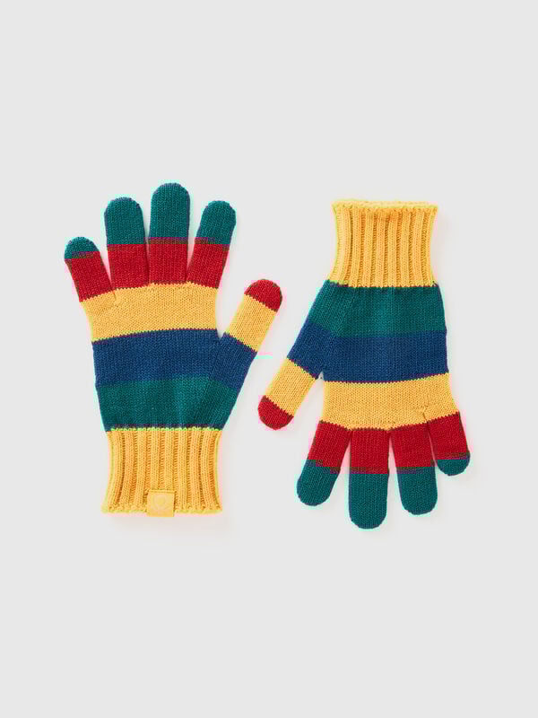 Guantes de punto con rayas Niño