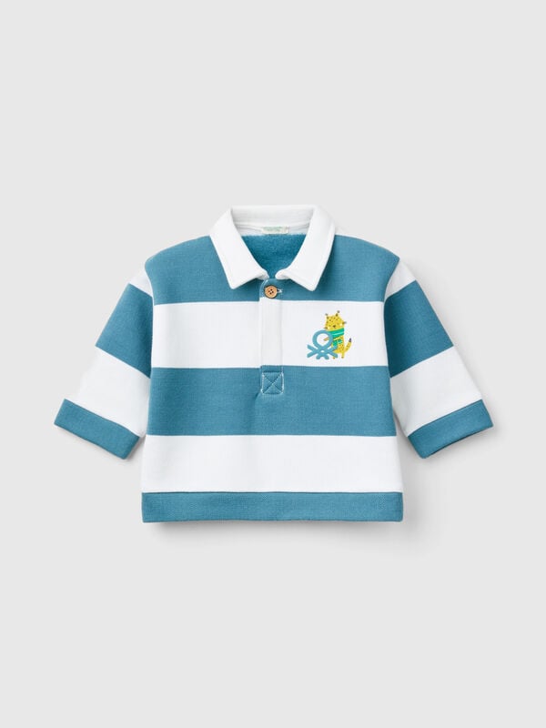 Polo de rayas con estampado Recién nacidos