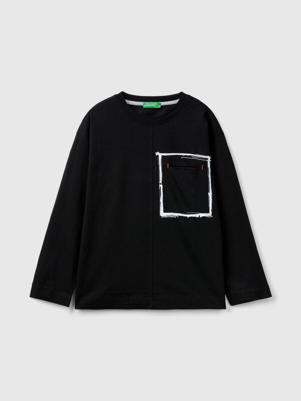 Camiseta de algodón orgánico con bolsillo Niño