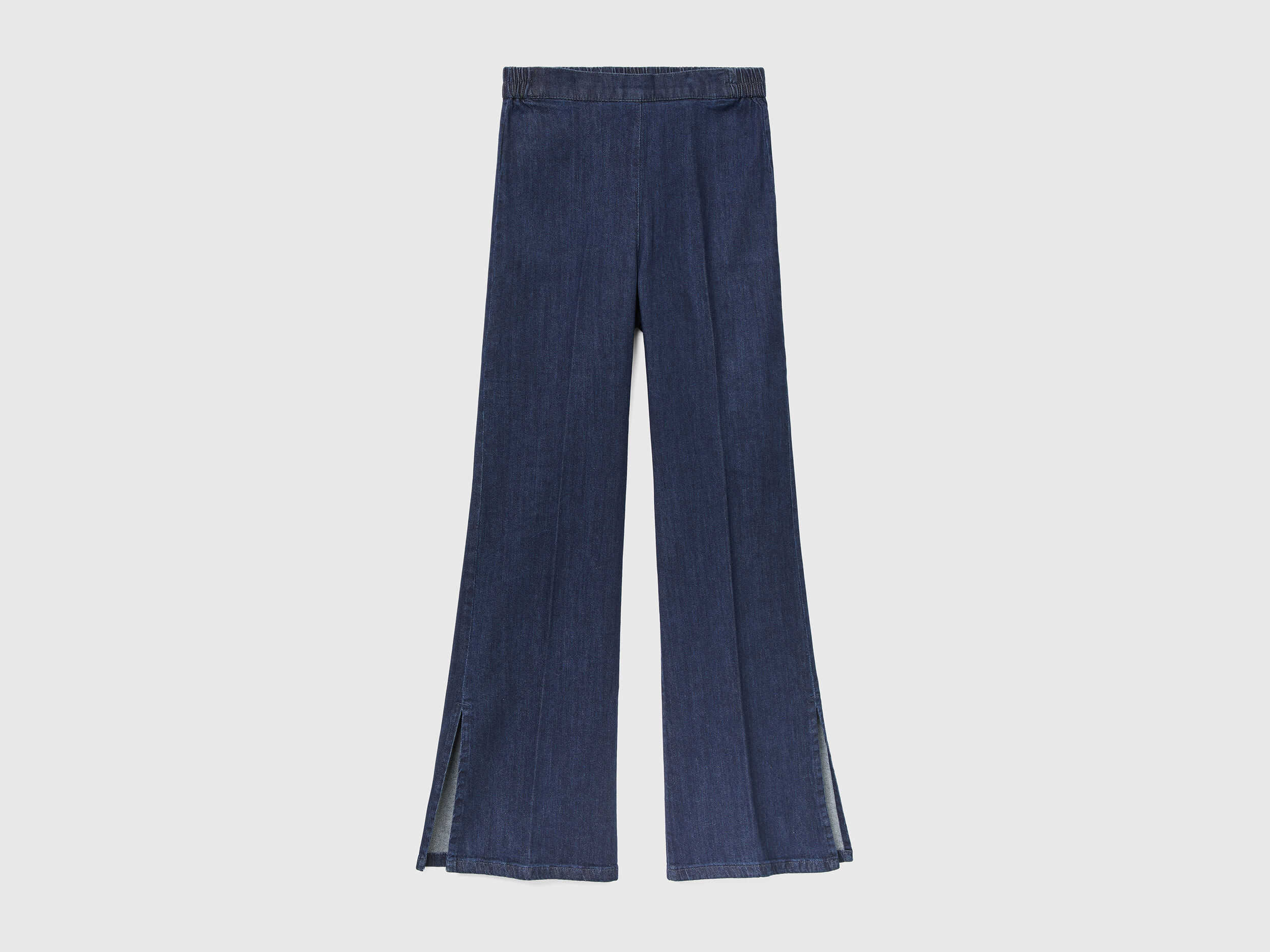 Vaqueros acampanados con aberturas Azul Oscuro Benetton