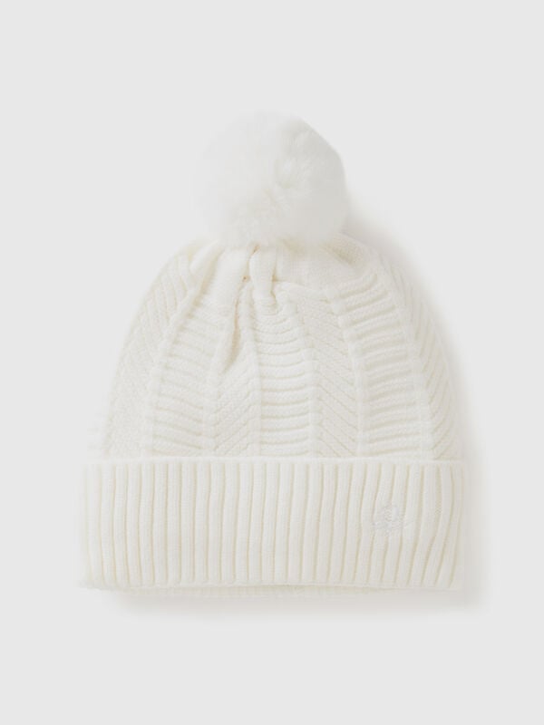 Gorro forrado con pompón Mujer