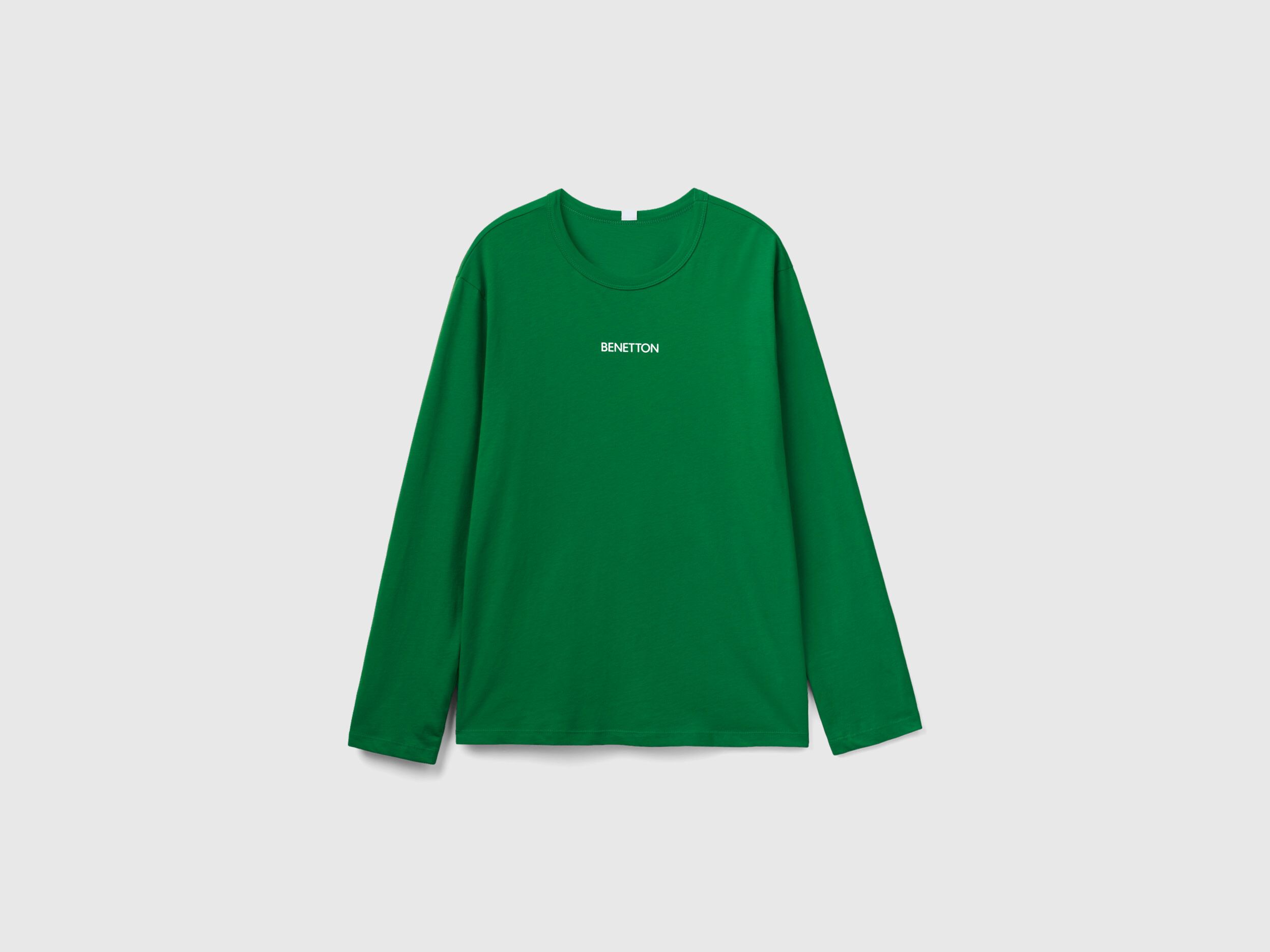 Jersey de manga larga de 100 algodon Verde Benetton