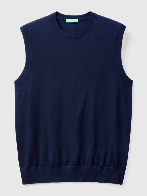 Chaleco de pura lana merina Hombre