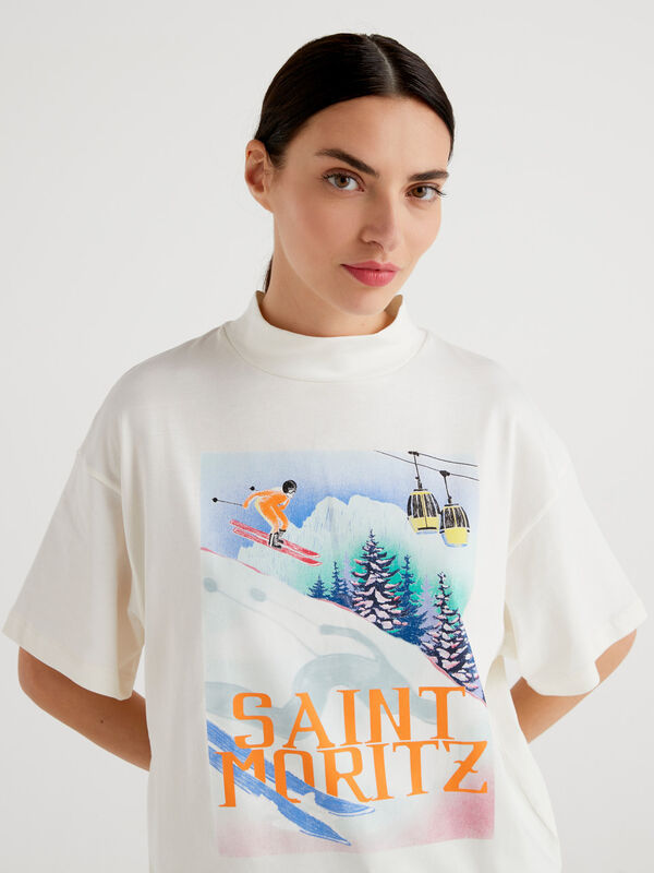 Camiseta con estampado de invierno Mujer