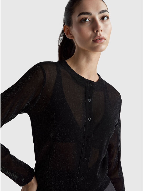 Cárdigan con lurex Mujer