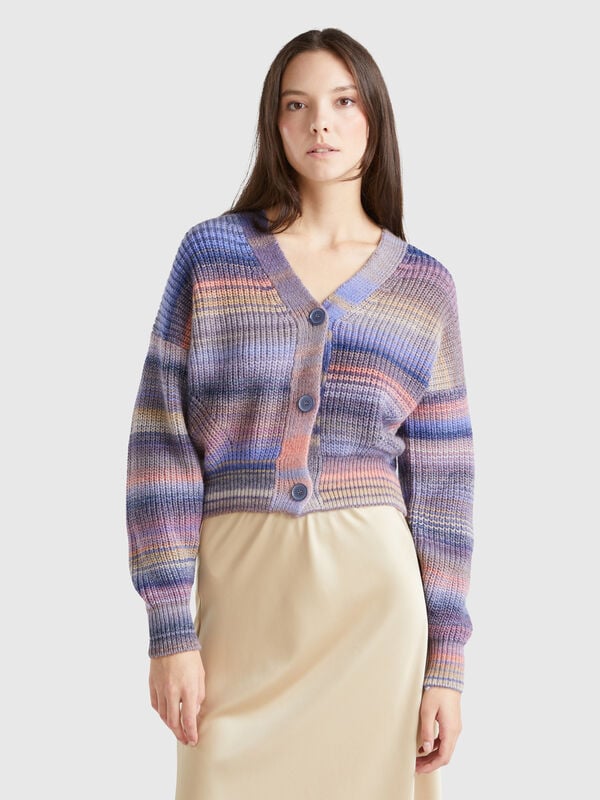 Cárdigan de rayas multicolor Mujer