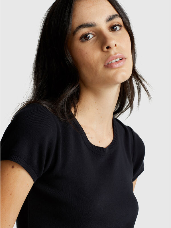 Camisa de manga corta de algodón puro Mujer