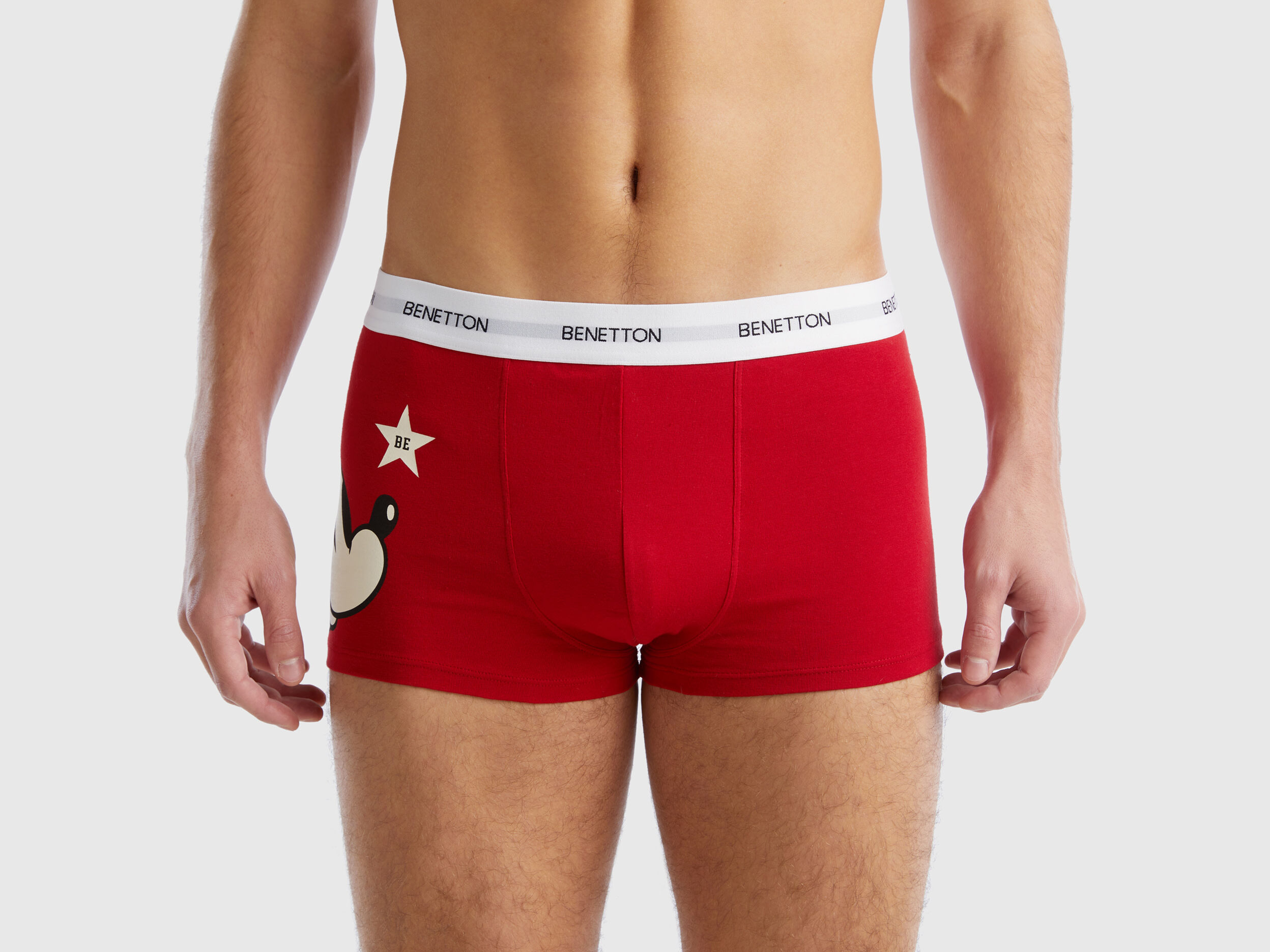 Boxer de Mickey Mouse de algodon elastico Rojo Benetton