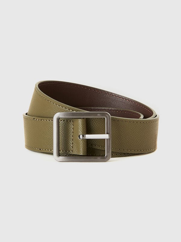 Cinturón reversible de tejido revestido Hombre