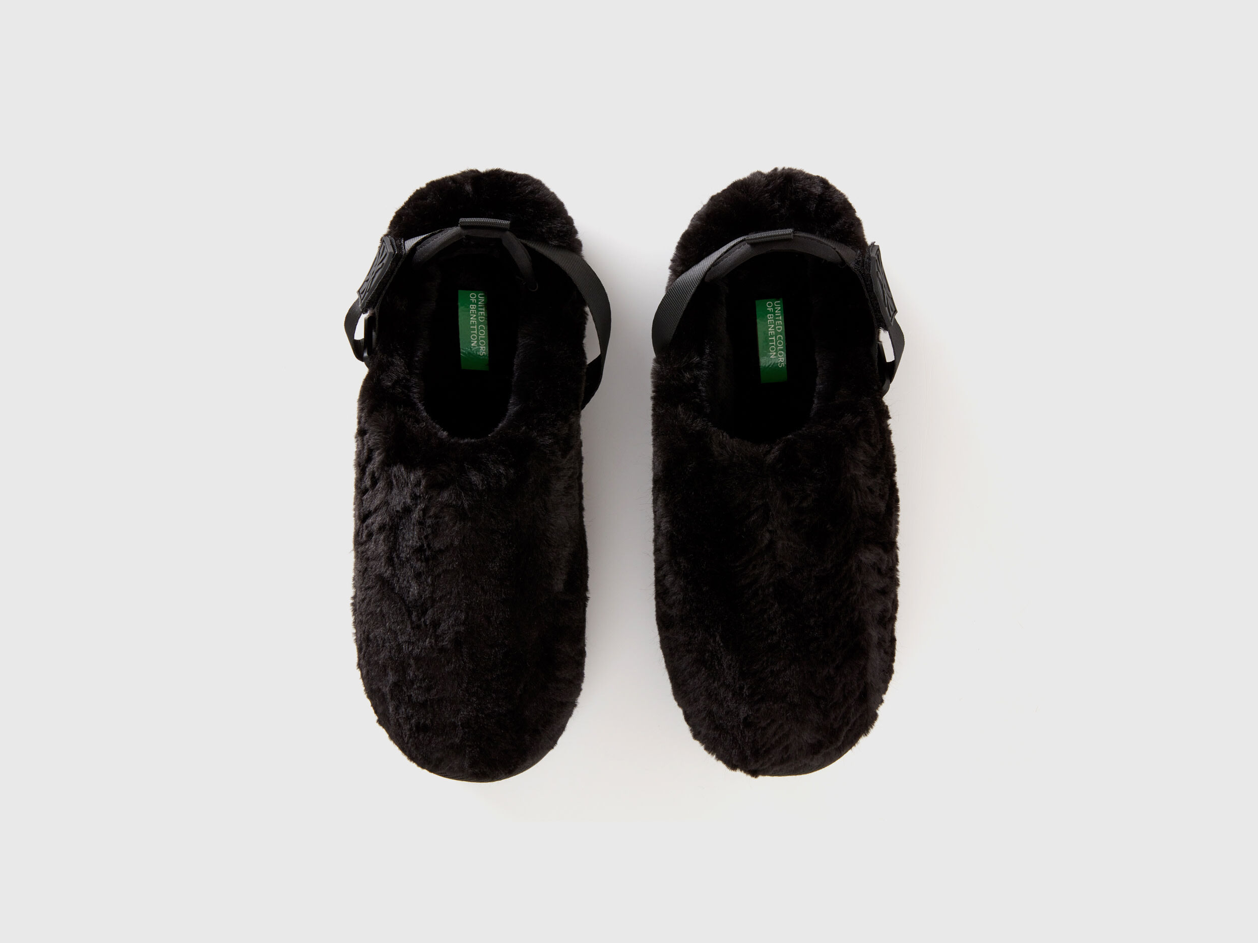 Zuecos de pelo sintético - Negro | Benetton