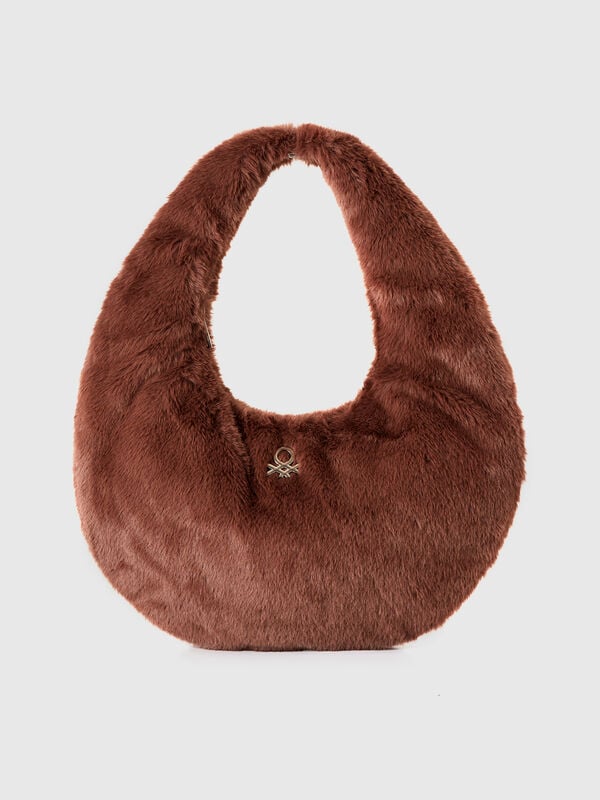 Bolso grande de media luna de pelo sintético Mujer