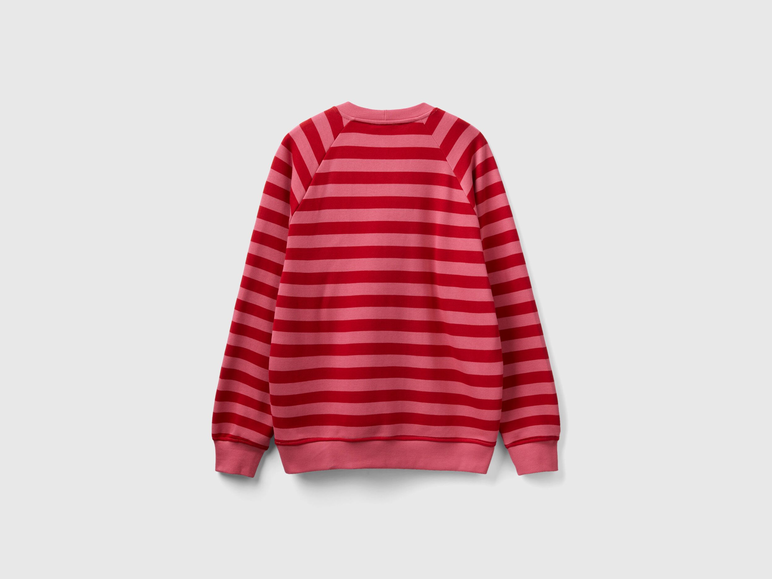 Sudadera de rayas rosa y roja Multi color Benetton