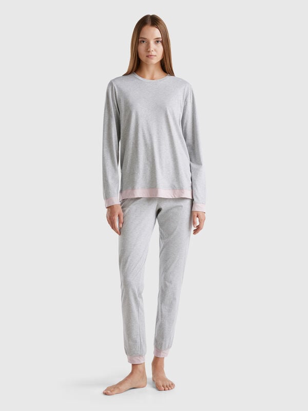 Pijama de algodón de fibra larga Mujer