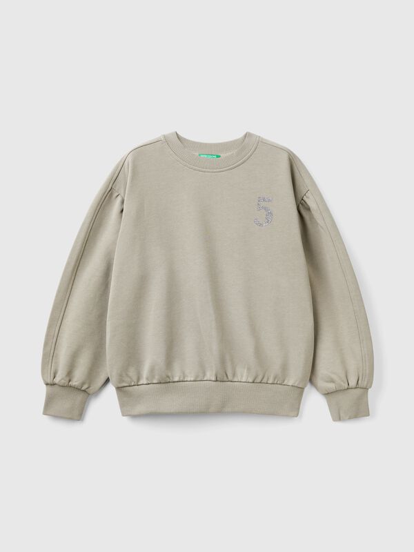 Sudadera con estampado por delante y por detrás Niña
