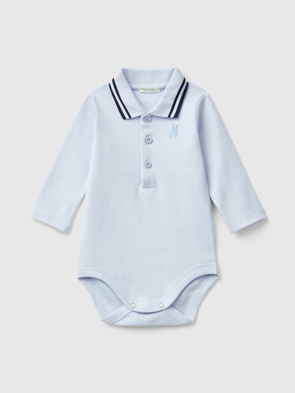 Body de estilo polo de algodón orgánico Recién nacidos