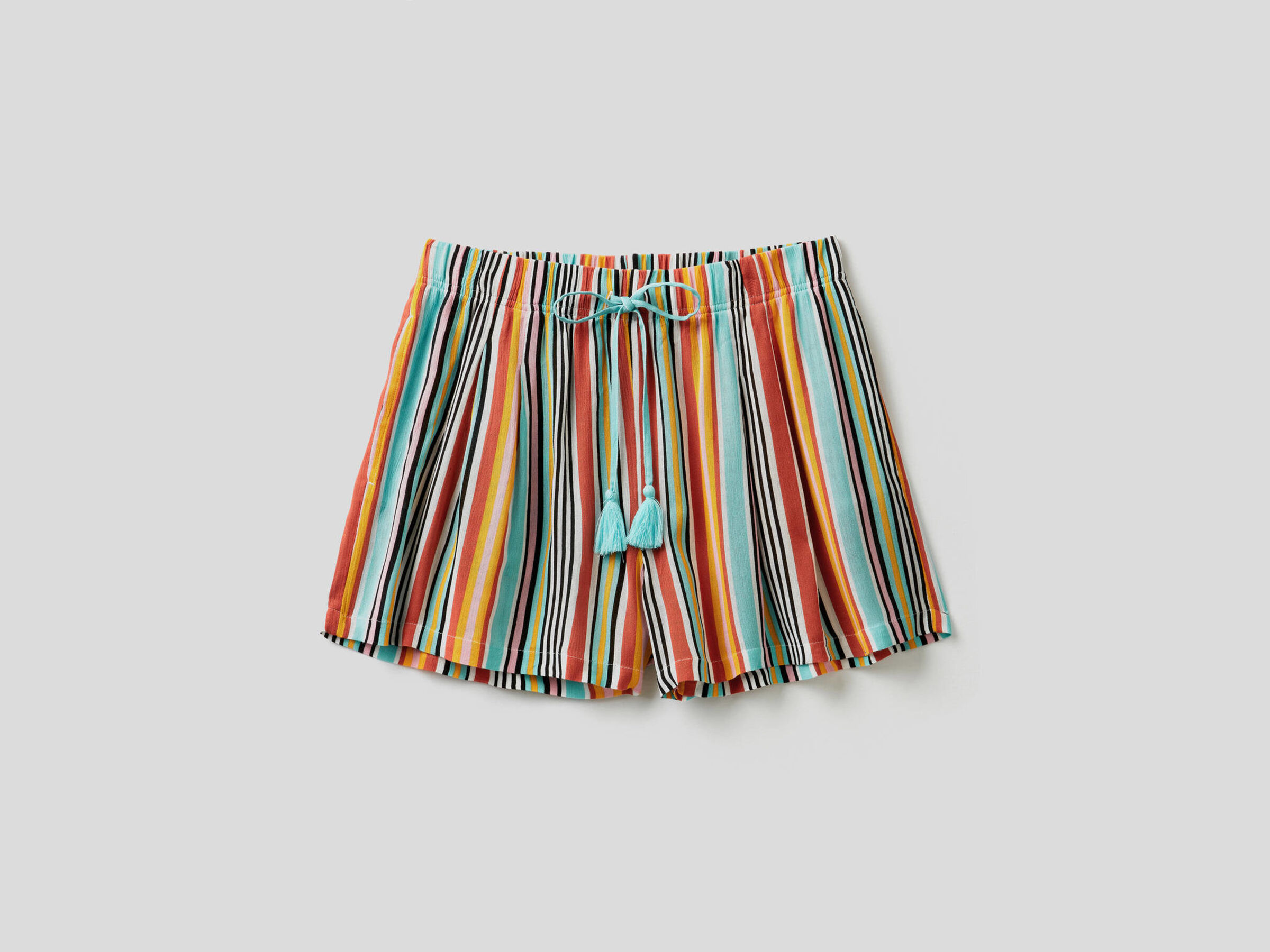 Pantalón corto de rayas multicolores image number null