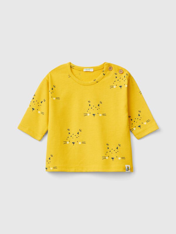 Camiseta estampada de algodón orgánico cálido Recién nacidos