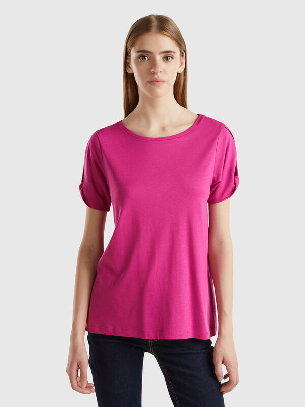 Camiseta en mezcla de Modal Mujer